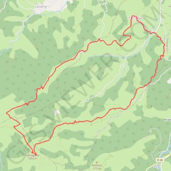 Itinéraire Pic Salhagagne en circuit depuis Etchebar, distance, dénivelé, altitude, carte, profil, trace GPS