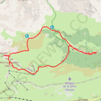 Itinéraire Pic de Montarrouyes en circuit depuis Lurgues, distance, dénivelé, altitude, carte, profil, trace GPS