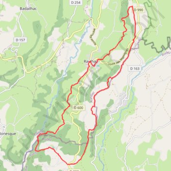 Itinéraire Lа cаmіnаdа du gоul - Raulhac, distance, dénivelé, altitude, carte, profil, trace GPS