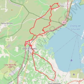 Itinéraire Salses-le-Château - Fitou, distance, dénivelé, altitude, carte, profil, trace GPS