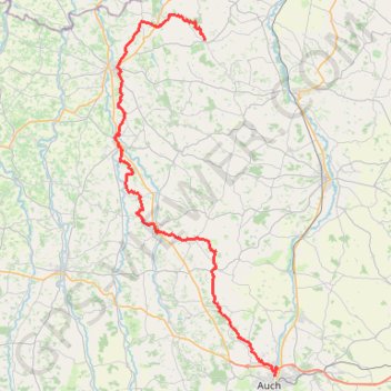 Itinéraire Tour de Gascogne. De Auch à La Romieu (Gers), distance, dénivelé, altitude, carte, profil, trace GPS