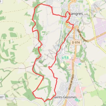 Itinéraire La croisée des Voies Romaines - Langres, distance, dénivelé, altitude, carte, profil, trace GPS