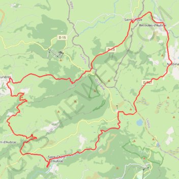 Itinéraire Petit tour à vélo dans l'Aubrac depuis Nasbinals, distance, dénivelé, altitude, carte, profil, trace GPS