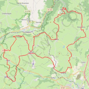 Itinéraire L'Usclade - Ussel, distance, dénivelé, altitude, carte, profil, trace GPS