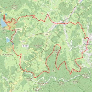 Itinéraire Les Balcons d'Orbey, distance, dénivelé, altitude, carte, profil, trace GPS
