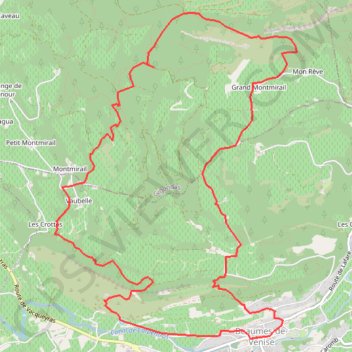 Itinéraire Notre-Dame d'Aubune Beaumes de Venise, distance, dénivelé, altitude, carte, profil, trace GPS