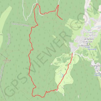 Itinéraire Correncon la glaciere, distance, dénivelé, altitude, carte, profil, trace GPS