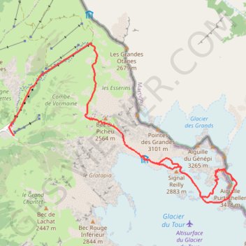 Itinéraire Aiguille du Tour, distance, dénivelé, altitude, carte, profil, trace GPS