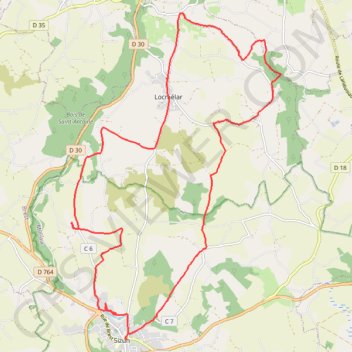 Itinéraire Sizun - Locmélar - Quistinit, distance, dénivelé, altitude, carte, profil, trace GPS