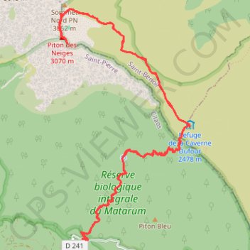 Itinéraire Piton des neiges par le bloc, distance, dénivelé, altitude, carte, profil, trace GPS