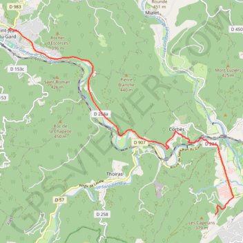 Itinéraire Brouter_shortest_0, distance, dénivelé, altitude, carte, profil, trace GPS
