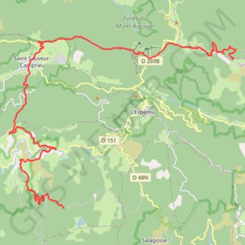 Itinéraire Mont Aigoual - Lac des Pises, distance, dénivelé, altitude, carte, profil, trace GPS