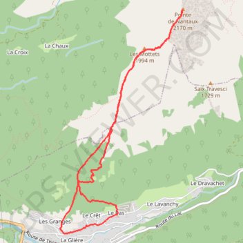 Itinéraire Pointe de Nantaux, distance, dénivelé, altitude, carte, profil, trace GPS