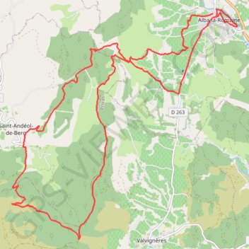 Itinéraire Les crêtes d'Alba la Romaine, distance, dénivelé, altitude, carte, profil, trace GPS