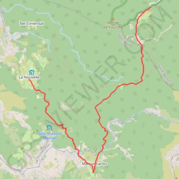Itinéraire Col des Boeufs la Nouvelle par Maison Laclos, distance, dénivelé, altitude, carte, profil, trace GPS