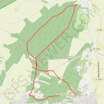 Itinéraire Marche nordique Ahuy, distance, dénivelé, altitude, carte, profil, trace GPS