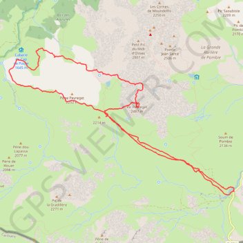 Itinéraire Peyreget (arête SW), tour de la Pène de Peyreget depuis Anéou, distance, dénivelé, altitude, carte, profil, trace GPS