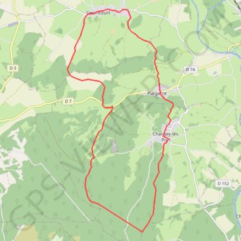 Itinéraire Les charmes chargey-gesincourt-purgerot, distance, dénivelé, altitude, carte, profil, trace GPS