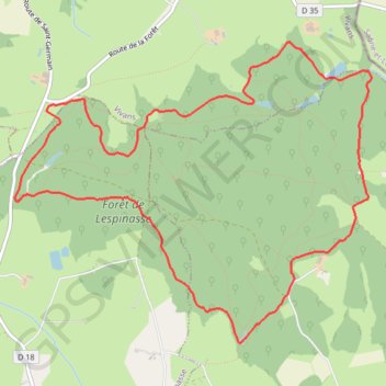 Itinéraire En Forêt de Lespinasse - Le circuit du Sanglier, distance, dénivelé, altitude, carte, profil, trace GPS
