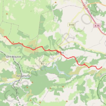 Itinéraire INRAE - Domaine expérimental La Fage to Canals, distance, dénivelé, altitude, carte, profil, trace GPS