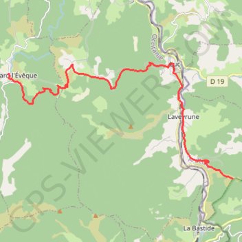 Itinéraire Cheylard-Sommet d'Espervelouze, distance, dénivelé, altitude, carte, profil, trace GPS