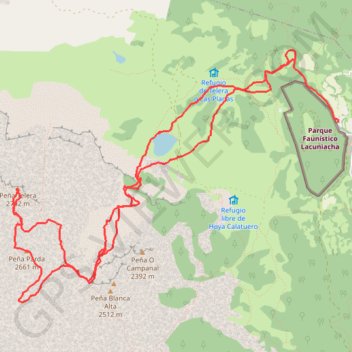 Itinéraire Péna Covachirizas et Téléra, distance, dénivelé, altitude, carte, profil, trace GPS