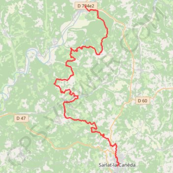 Itinéraire J1 N2 Sarlat Montignac, distance, dénivelé, altitude, carte, profil, trace GPS