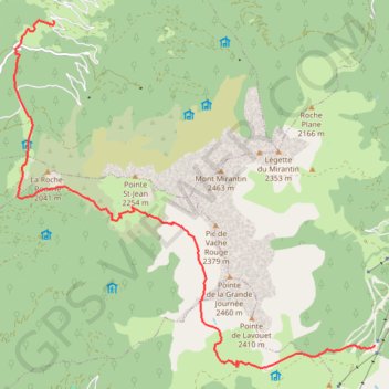 Itinéraire Molliessoulaz - Refuge des Arolles, distance, dénivelé, altitude, carte, profil, trace GPS
