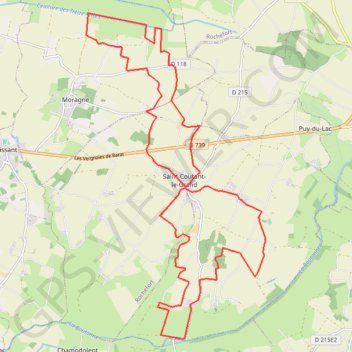 Itinéraire Moragne prés Tonnay Boutonne 27 kms, distance, dénivelé, altitude, carte, profil, trace GPS