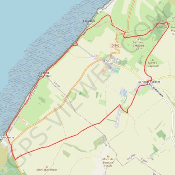 Itinéraire Le Site des 2 Caps - Les Falaises du Cap Blanc Nez et le Mont d'Hubert, distance, dénivelé, altitude, carte, profil, trace GPS