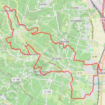 Itinéraire Circuit des Crus - Crêches-sur-Saône, distance, dénivelé, altitude, carte, profil, trace GPS