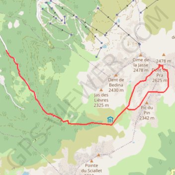 Itinéraire Dent du Pra, distance, dénivelé, altitude, carte, profil, trace GPS