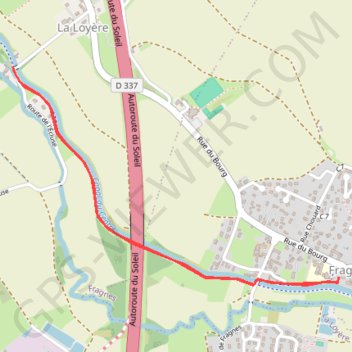 Itinéraire Coulée verte Fragnes - La Loyère, distance, dénivelé, altitude, carte, profil, trace GPS