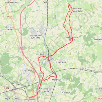 Itinéraire Au donjon de Ballon, distance, dénivelé, altitude, carte, profil, trace GPS