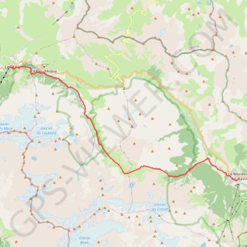 Itinéraire Tour des Écrins GR54_Tour des Écrins GR54, 1er jour: La Grave-La Meije - Monetier-les-Bains, distance, dénivelé, altitude, carte, profil, trace GPS