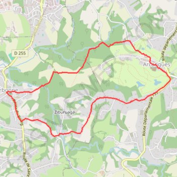 Itinéraire Le circuit d'Arcangues - Arbonne, distance, dénivelé, altitude, carte, profil, trace GPS