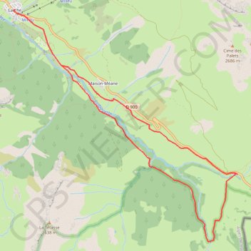 Itinéraire Larche - Le Pont Rouge, distance, dénivelé, altitude, carte, profil, trace GPS