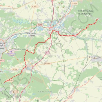 Itinéraire GR12 De Saint-Jean-aux-Bois (Oise) à Paris (Ile-de-France), distance, dénivelé, altitude, carte, profil, trace GPS