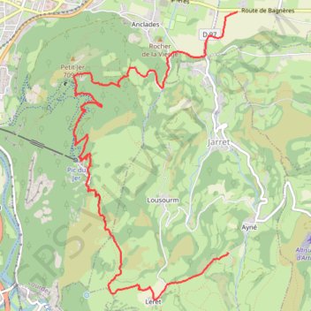 Itinéraire PIC DU JER - LOURDES, distance, dénivelé, altitude, carte, profil, trace GPS
