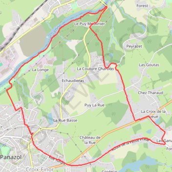Itinéraire Panazol et bords de vienne, distance, dénivelé, altitude, carte, profil, trace GPS
