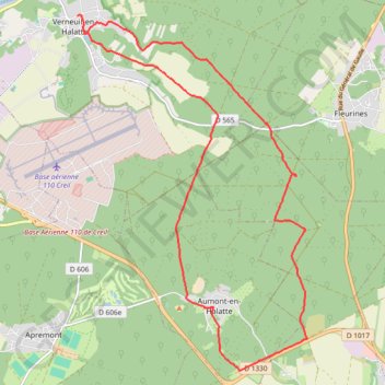Itinéraire Randonnée Verneuil en Halatte, distance, dénivelé, altitude, carte, profil, trace GPS