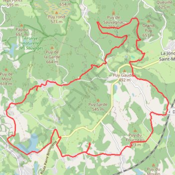 Itinéraire La Pierre branlante à Ambazac, distance, dénivelé, altitude, carte, profil, trace GPS