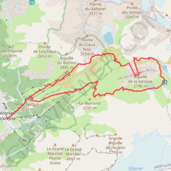 Itinéraire Col et refuge de la Vanoise, distance, dénivelé, altitude, carte, profil, trace GPS