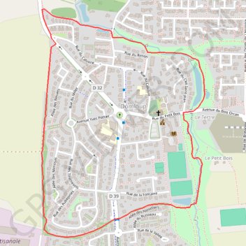 Itinéraire La Ceinture Verte - Domloup, distance, dénivelé, altitude, carte, profil, trace GPS