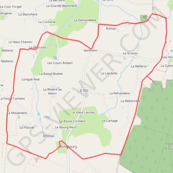 Itinéraire Pierre de Richebourg - Retiers, distance, dénivelé, altitude, carte, profil, trace GPS