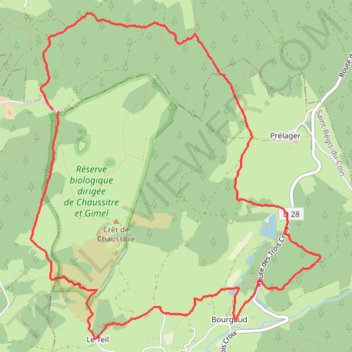 Itinéraire PR - Valadon Forestière, distance, dénivelé, altitude, carte, profil, trace GPS