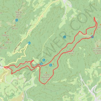 Itinéraire Val d'Argent - Le Tour du Brézouard, distance, dénivelé, altitude, carte, profil, trace GPS
