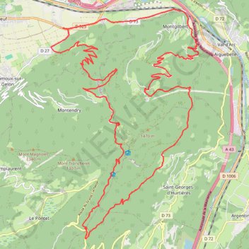 Itinéraire Fort de Montgilbert par le Col du Grd Cucheron, distance, dénivelé, altitude, carte, profil, trace GPS