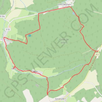 Itinéraire Villers-Bettnach, distance, dénivelé, altitude, carte, profil, trace GPS