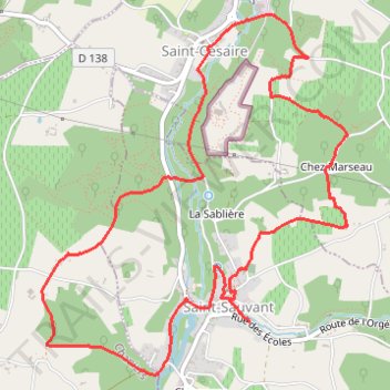 Itinéraire Vallé du Coran au départ de Saint Sauvant, distance, dénivelé, altitude, carte, profil, trace GPS